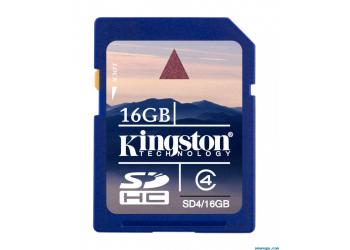 Карта памяти SDHC KINGSTON 16 ГБ, Class 10, SD4